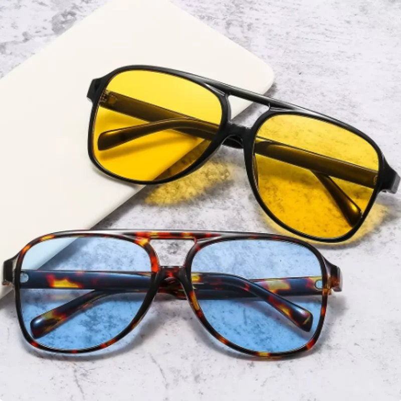 Unisex Fashion Sunglasses UV40 - Yellow Men'S Fashion ulasan dan harga
