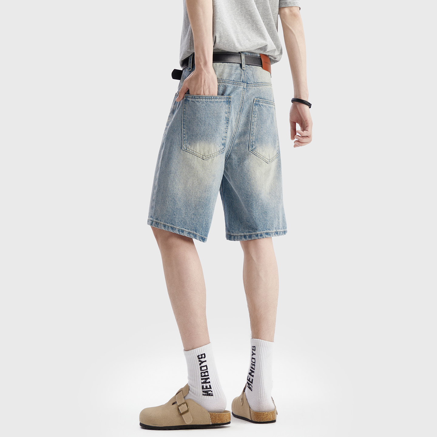 Vintage Washed Denim Shorts Me - Jeans Pants Fashion Men ulasan dan harga