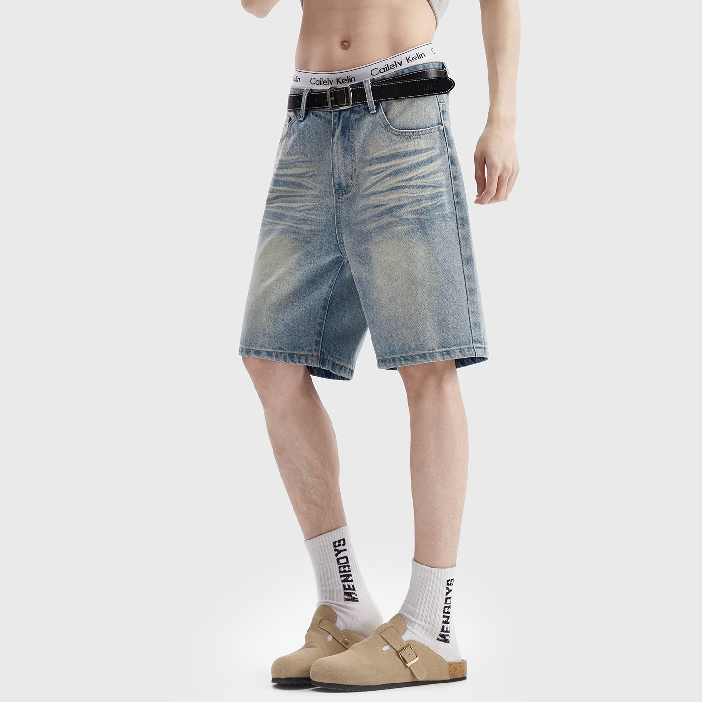 Vintage Washed Denim Shorts Me - Jeans Pants Fashion Men ulasan dan harga