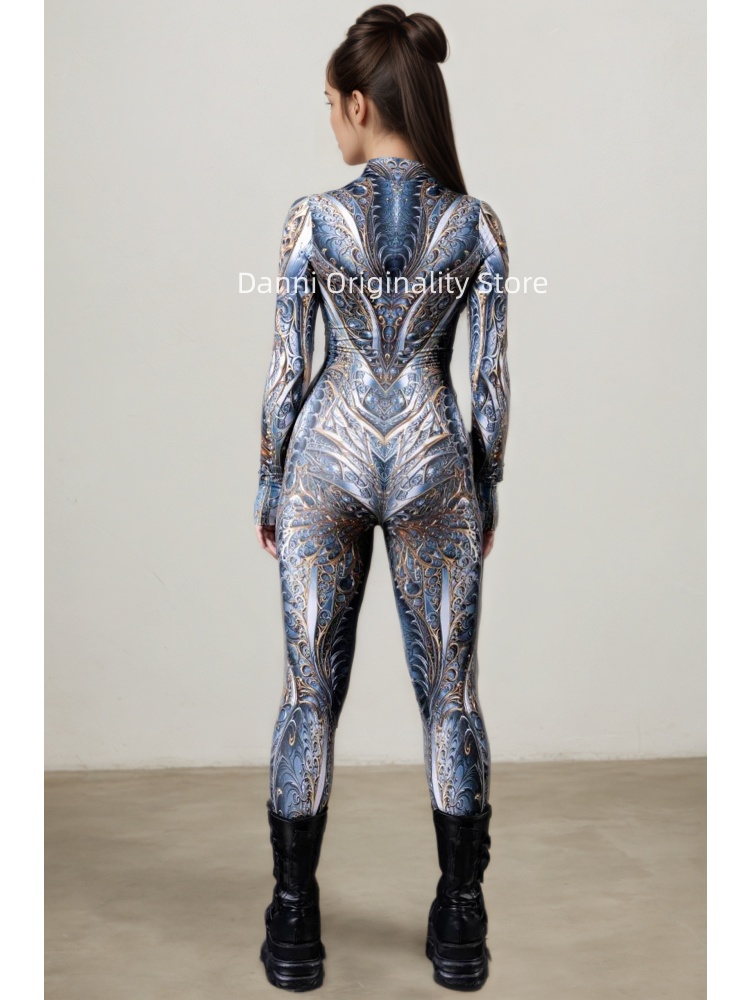 Retro Mechanical Armor 3D Prin - Mens Fashion Jumpsuit ulasan dan harga
