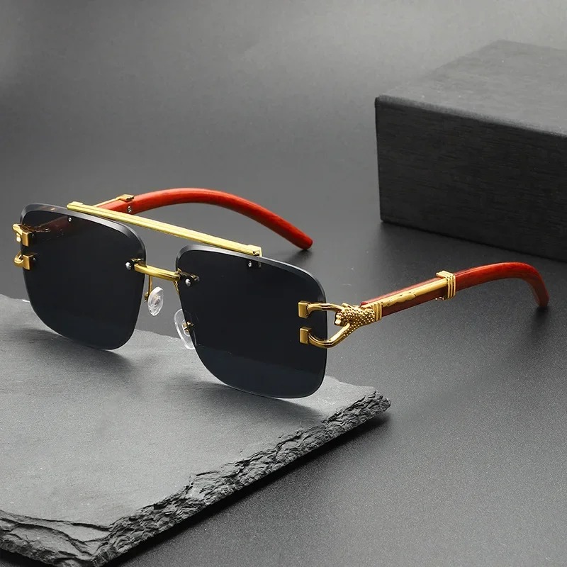 Trendy Square Sunglasses Rimle - Men'S Fashion Rimless Glasses ulasan dan harga