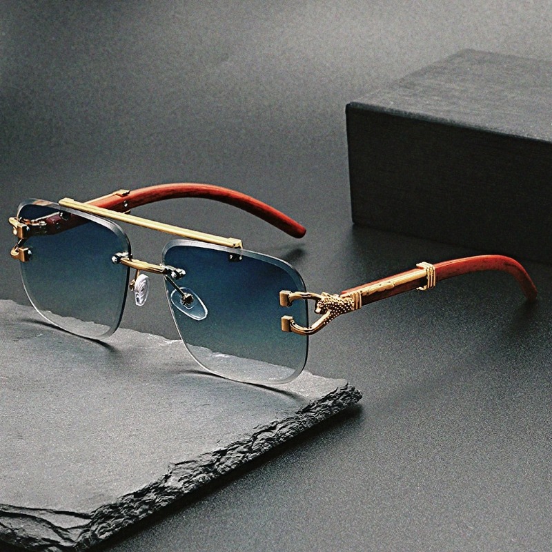 Trendy Square Sunglasses Rimle - Men'S Fashion Rimless Glasses ulasan dan harga
