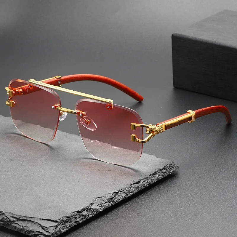 Trendy Square Sunglasses Rimle - Men'S Fashion Rimless Glasses ulasan dan harga