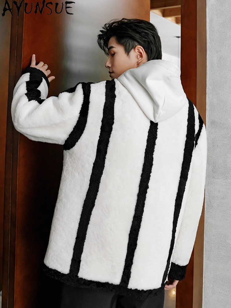 AYUNSUE New Fashion Real Fur C - Men'S Fashion Leather Jacket ulasan dan harga