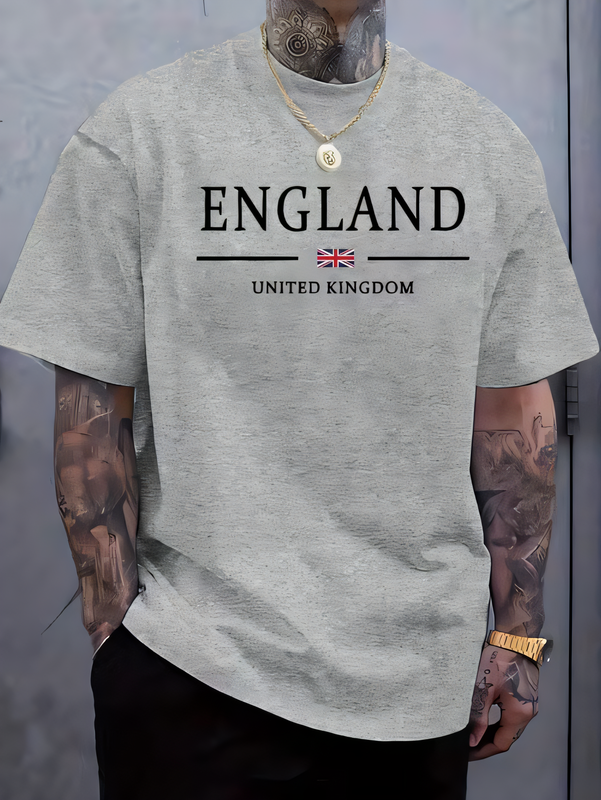 Men's Oversized England Graphi - Graphic Tee Oversized ulasan dan harga