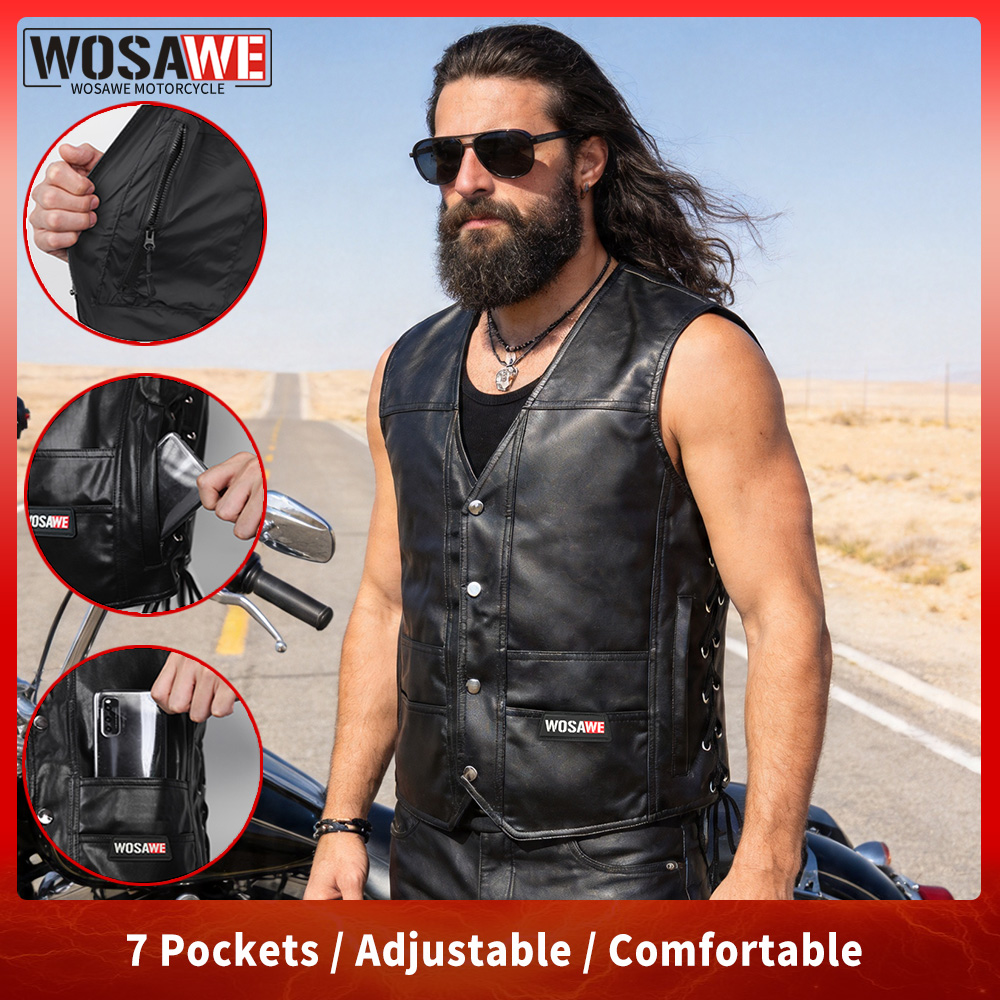 WOSAWE Leather Motorcycle Ride - Men'S Fashion Leather Jacket ulasan dan harga