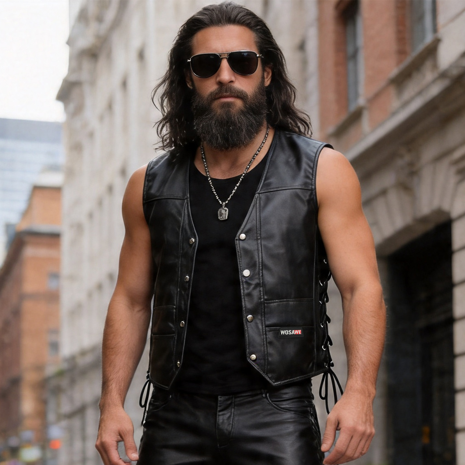 WOSAWE Leather Motorcycle Ride - Men'S Fashion Leather Jacket ulasan dan harga