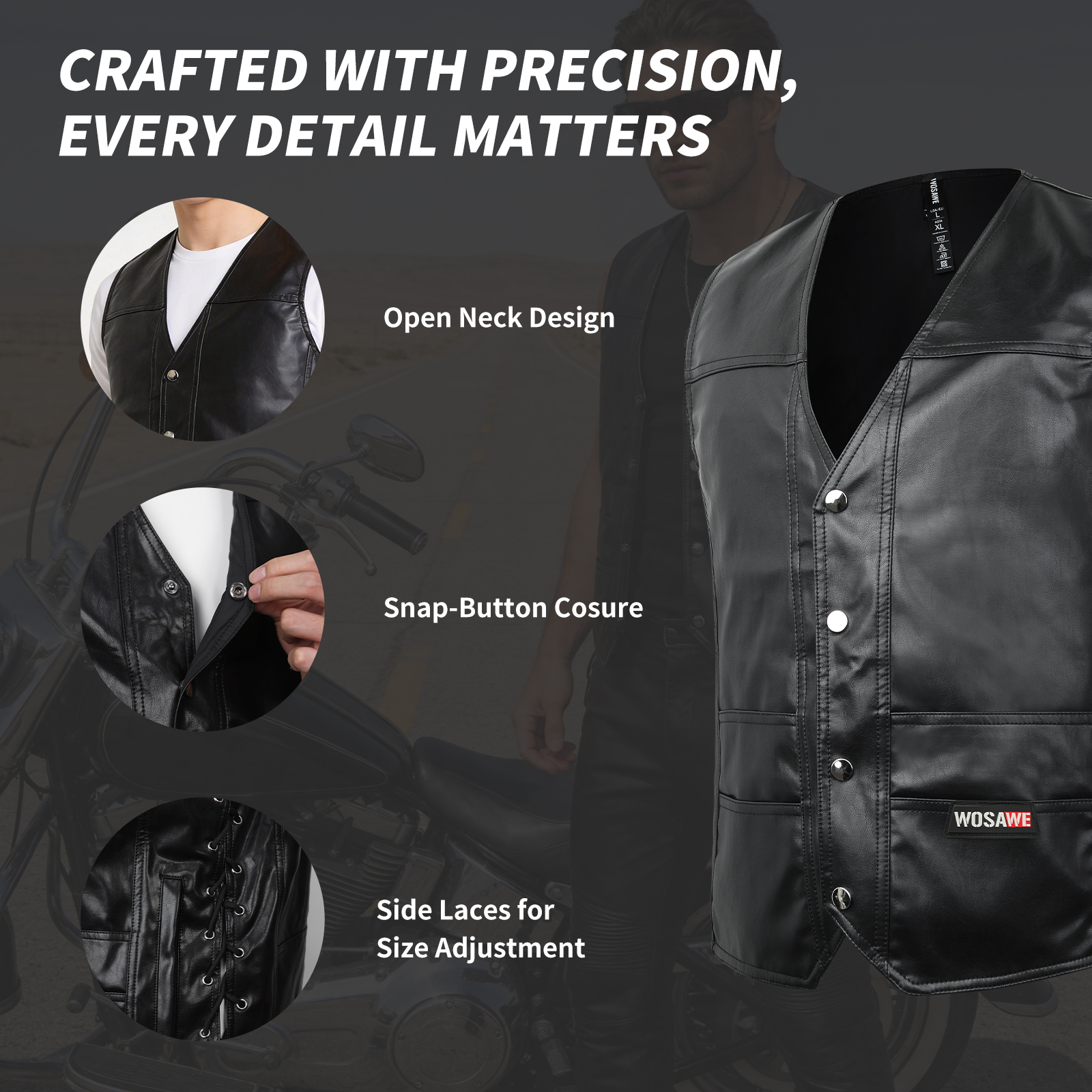 WOSAWE Leather Motorcycle Ride - Men'S Fashion Leather Jacket ulasan dan harga