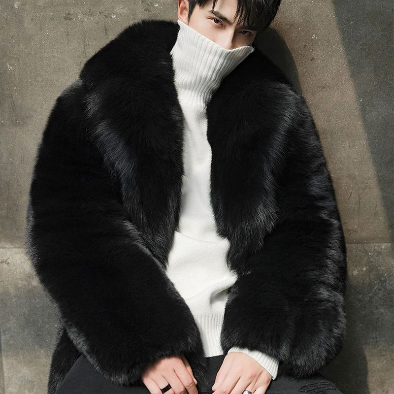 New Winter Men's Fox Fur Coat  - Men'S Fashion Leather Jacket ulasan dan harga