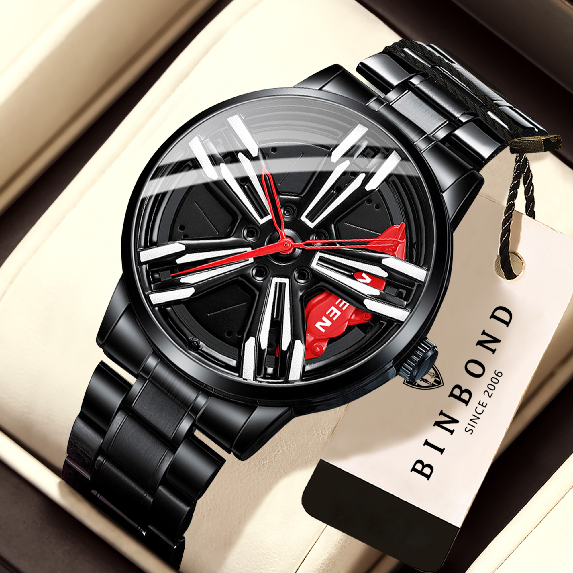 BINBOND wheel hub men's watch  - Men'S Fashion Hub ulasan dan harga